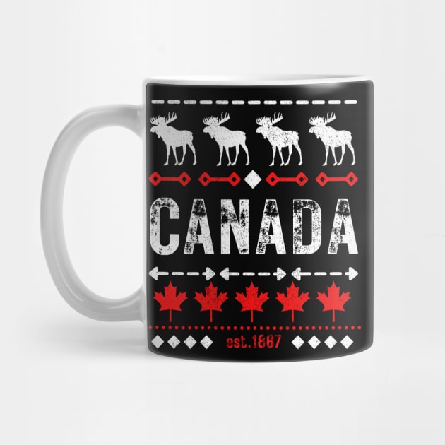 Canada Canadian Pattern Deer And Maple Leaf by Foxxy Merch